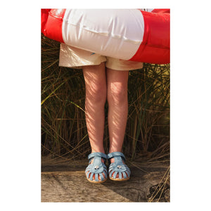 Lazare - Colette Fleur Wildleder Bestickte Sandalen | Jeansblau