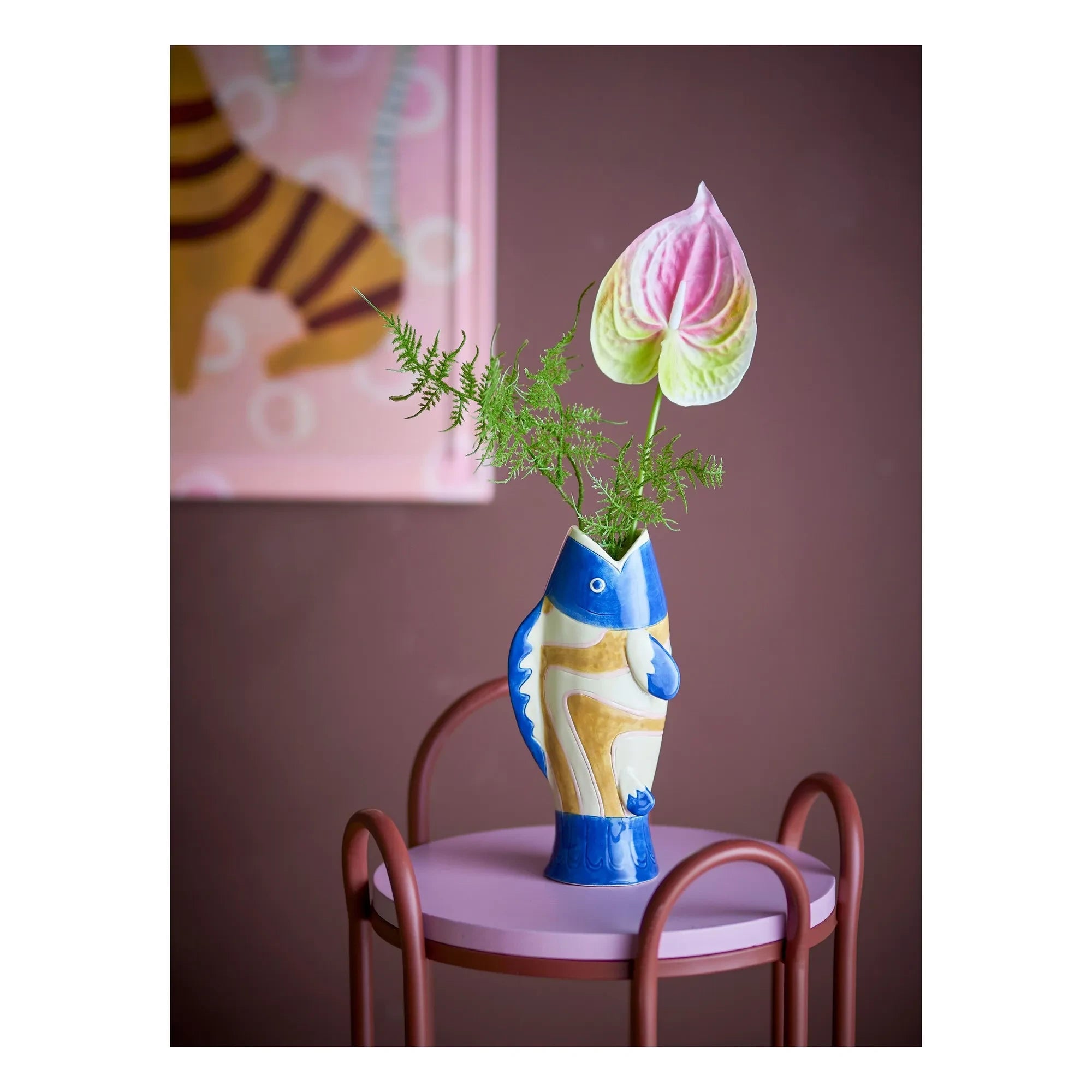 Bloomingville - Irving Keramikvase | Blau
