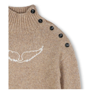 Zadig & Voltaire - Wollcardigan mit Knöpfen und Flügelärmeln | Beige