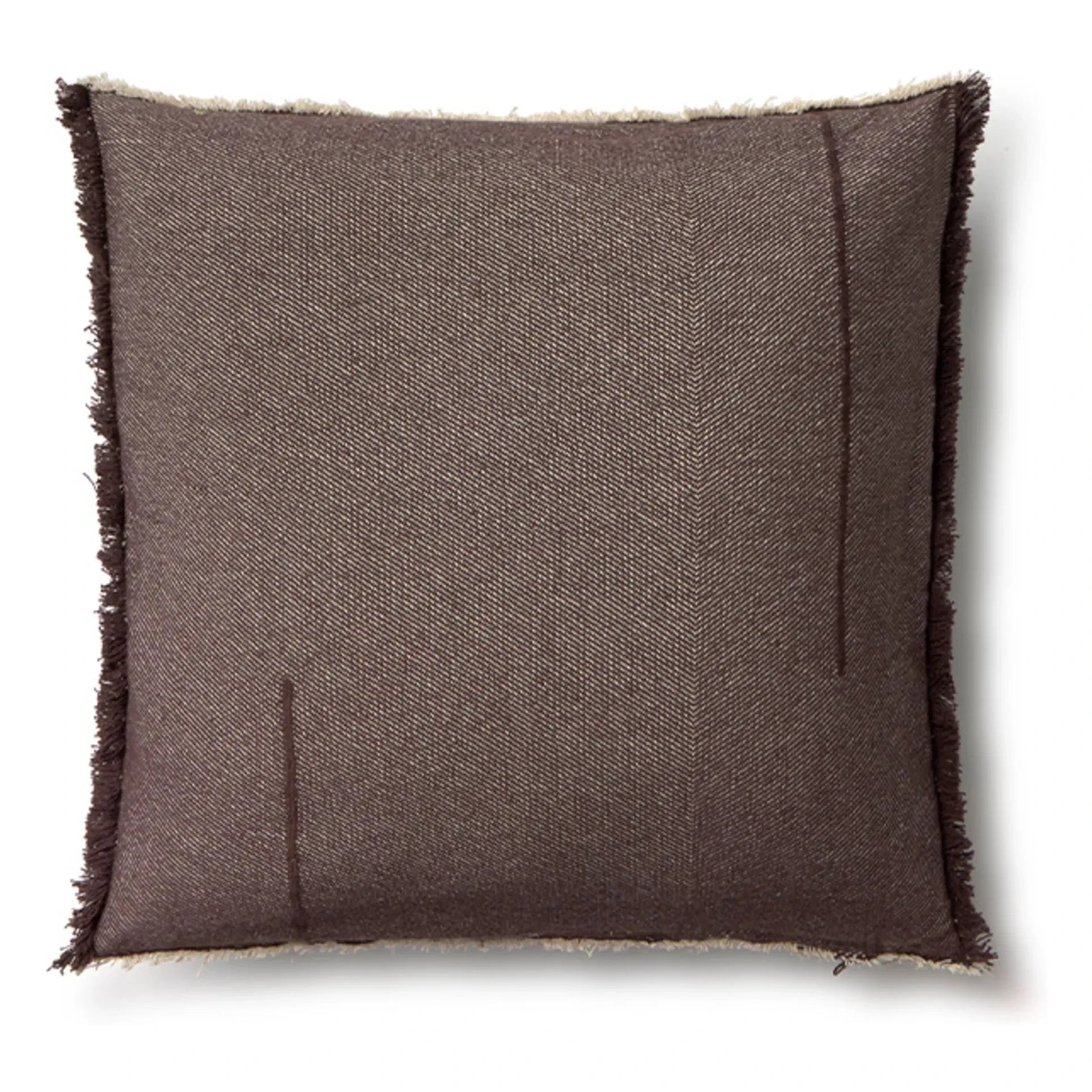 Lorena Canals – Quadratisch gestreiftes Kissen | Kaffee