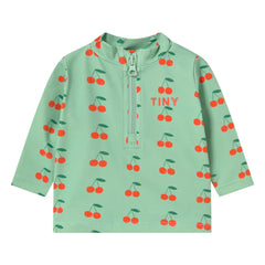 Tinycottons - Kirsch-Baby UV-Schutz Badeshirt | Wassergrün