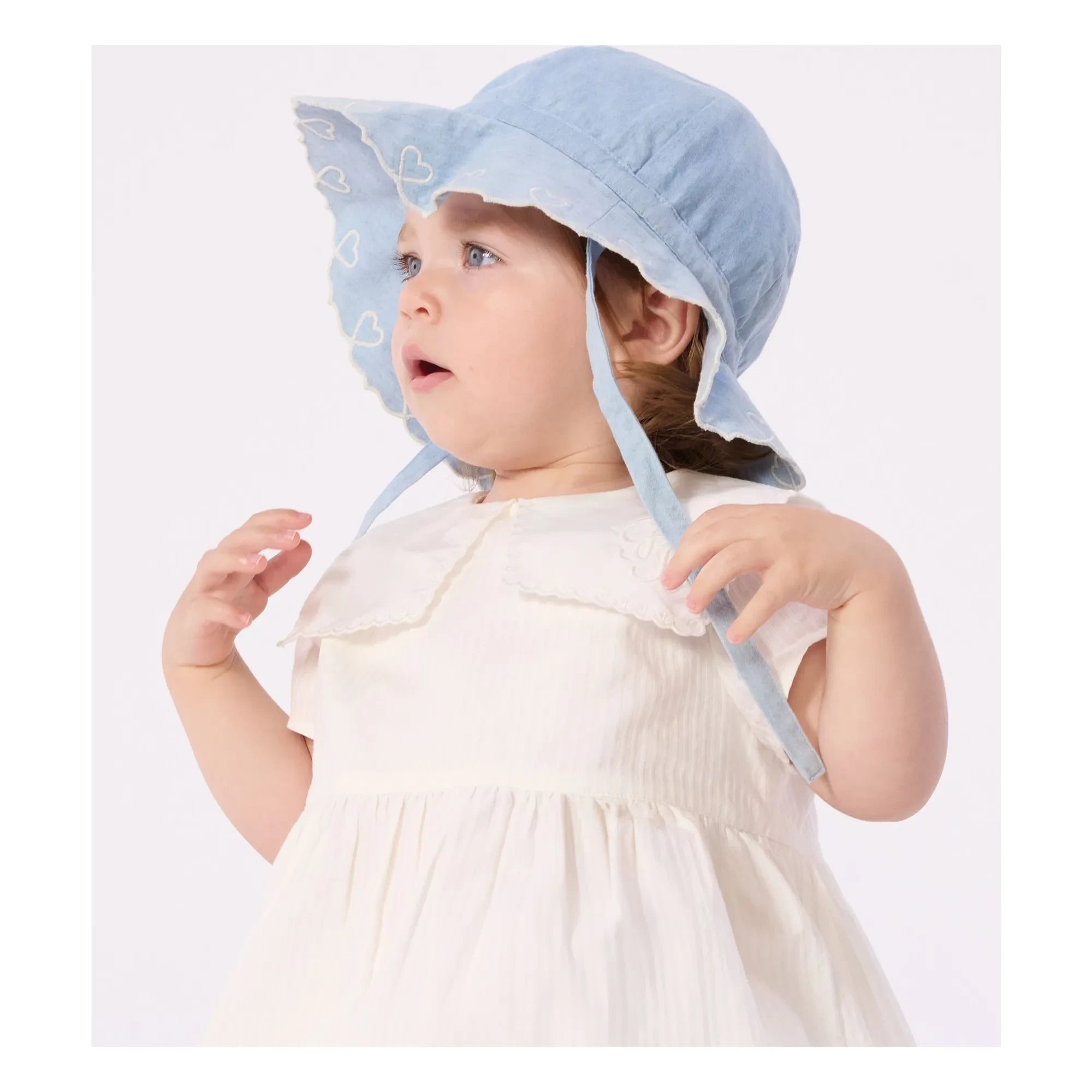 Petit Bateau - Capeline Chambray Baby | Hellblau