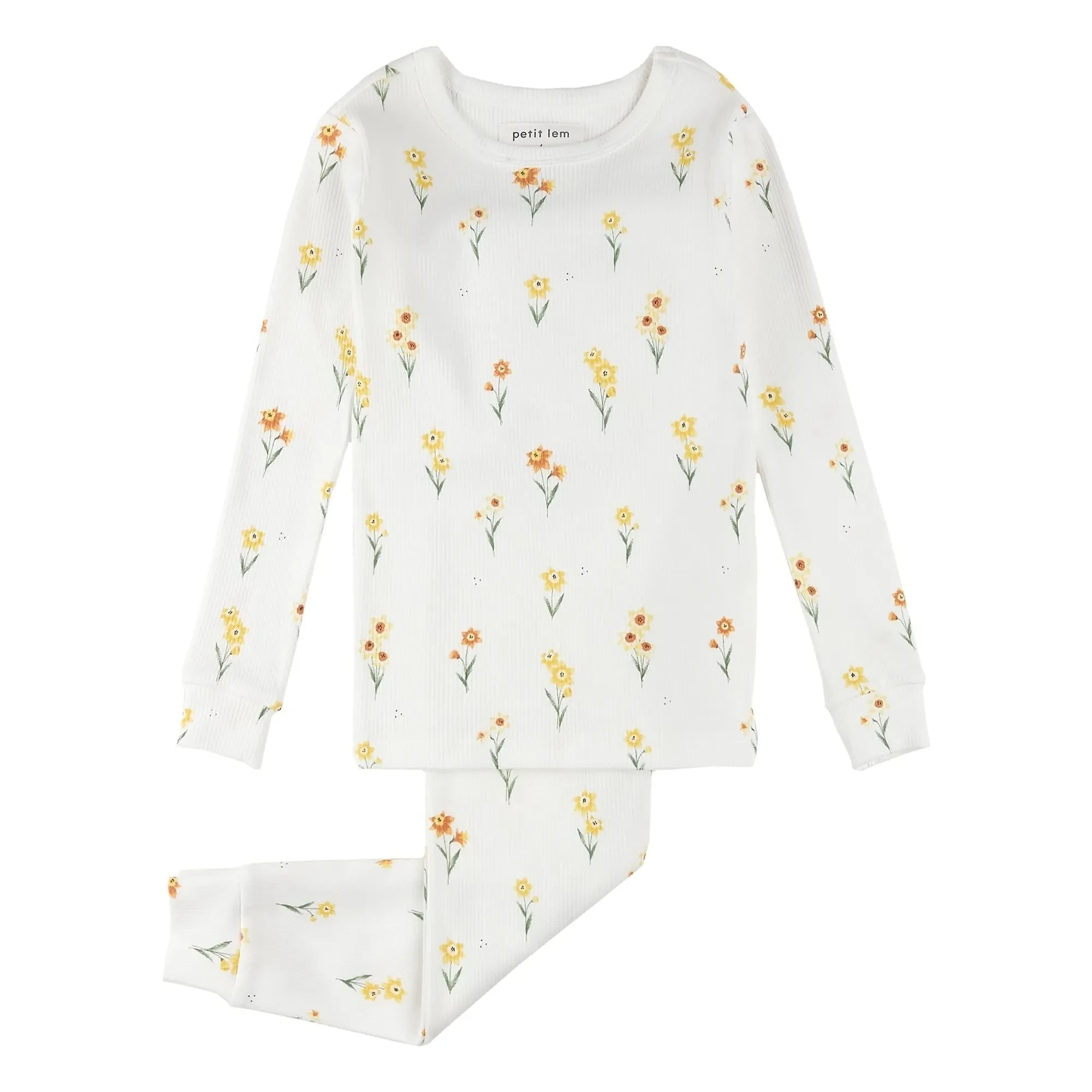 Petit Lem - Nargis Gerippter Pyjama aus Bio-Baumwolle | Elfenbein
