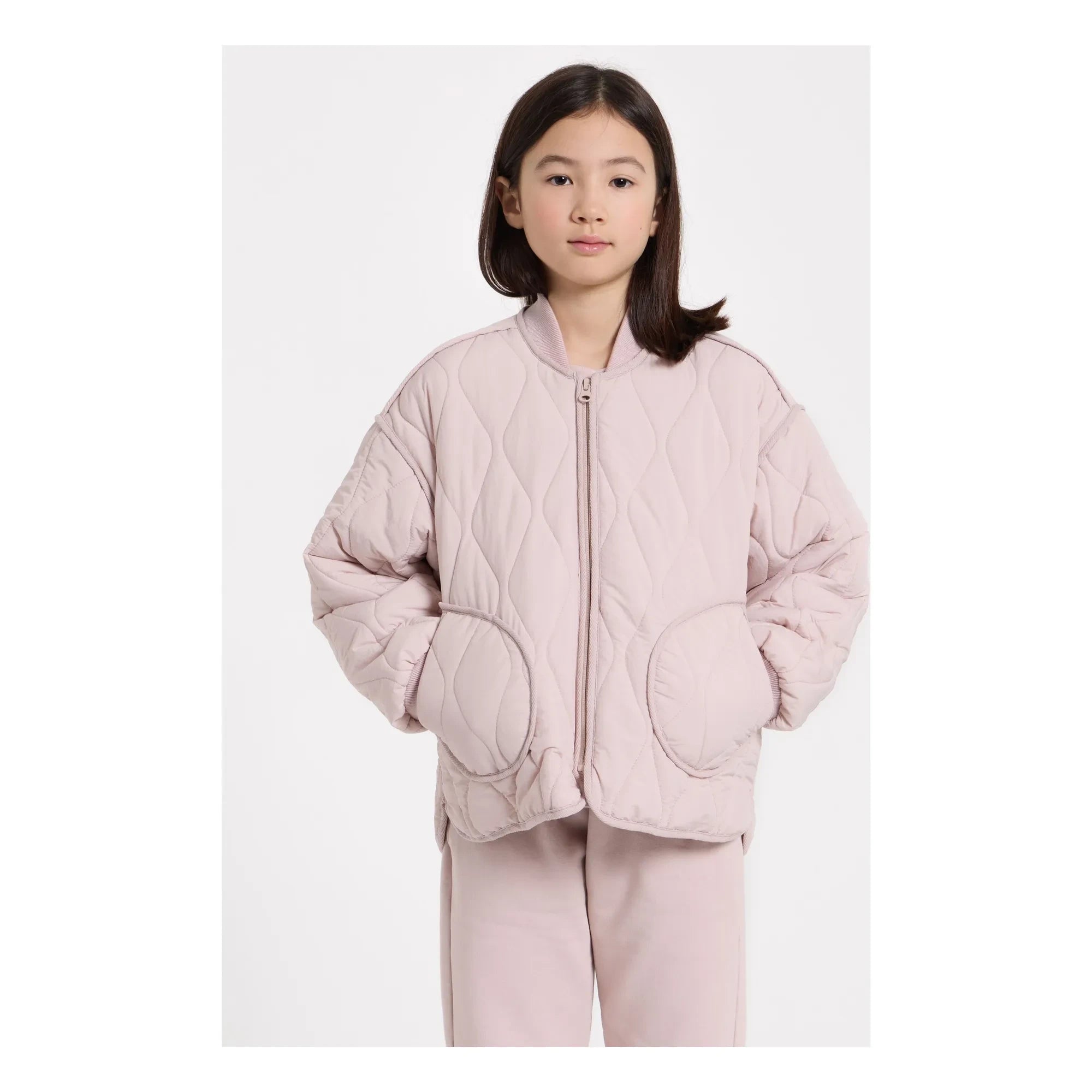 Smallable Kid - Wattierte Woll-Bomberjacke | Blassrosa
