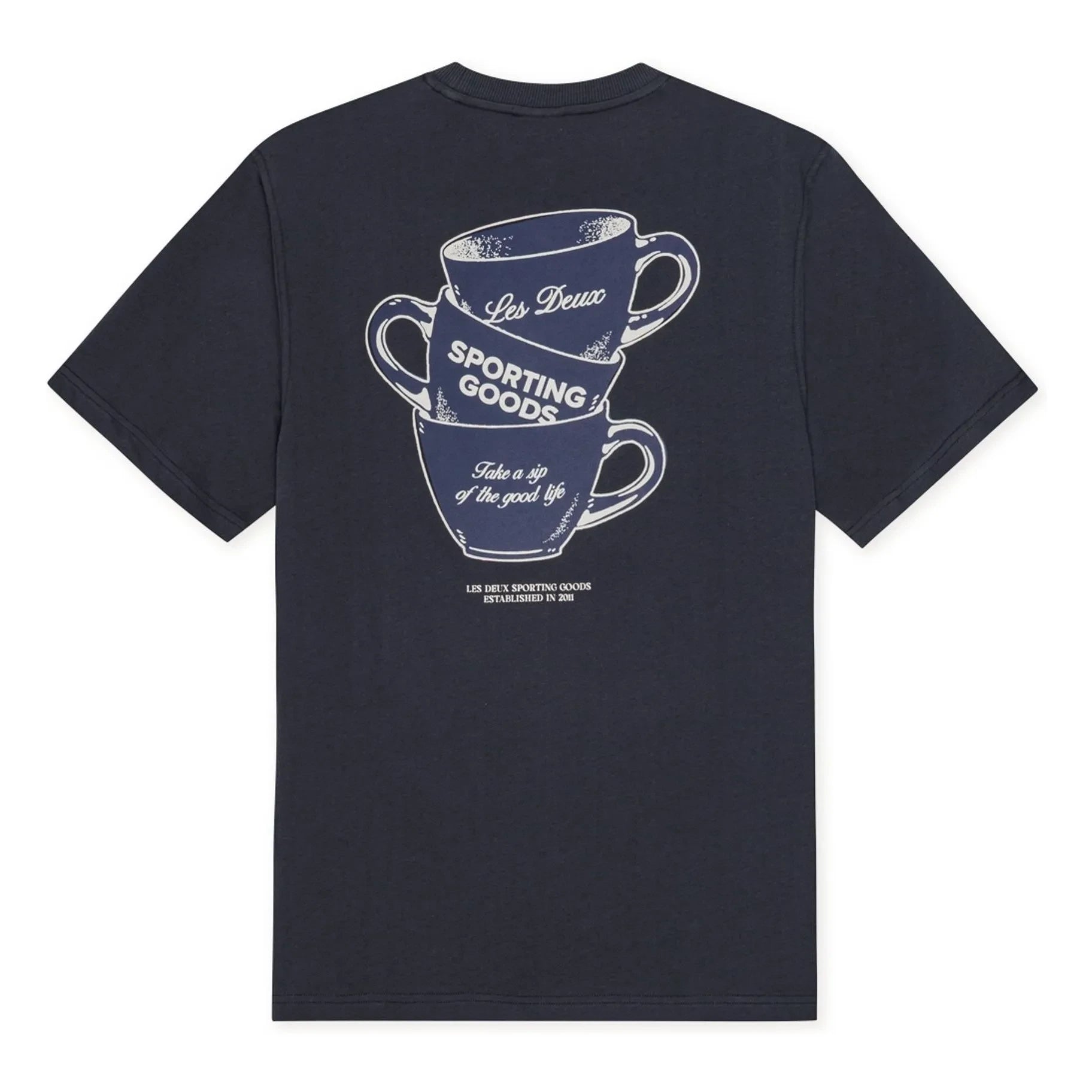 Les Deux - Ben Artist Baumwoll T-Shirt | Dunkelblau