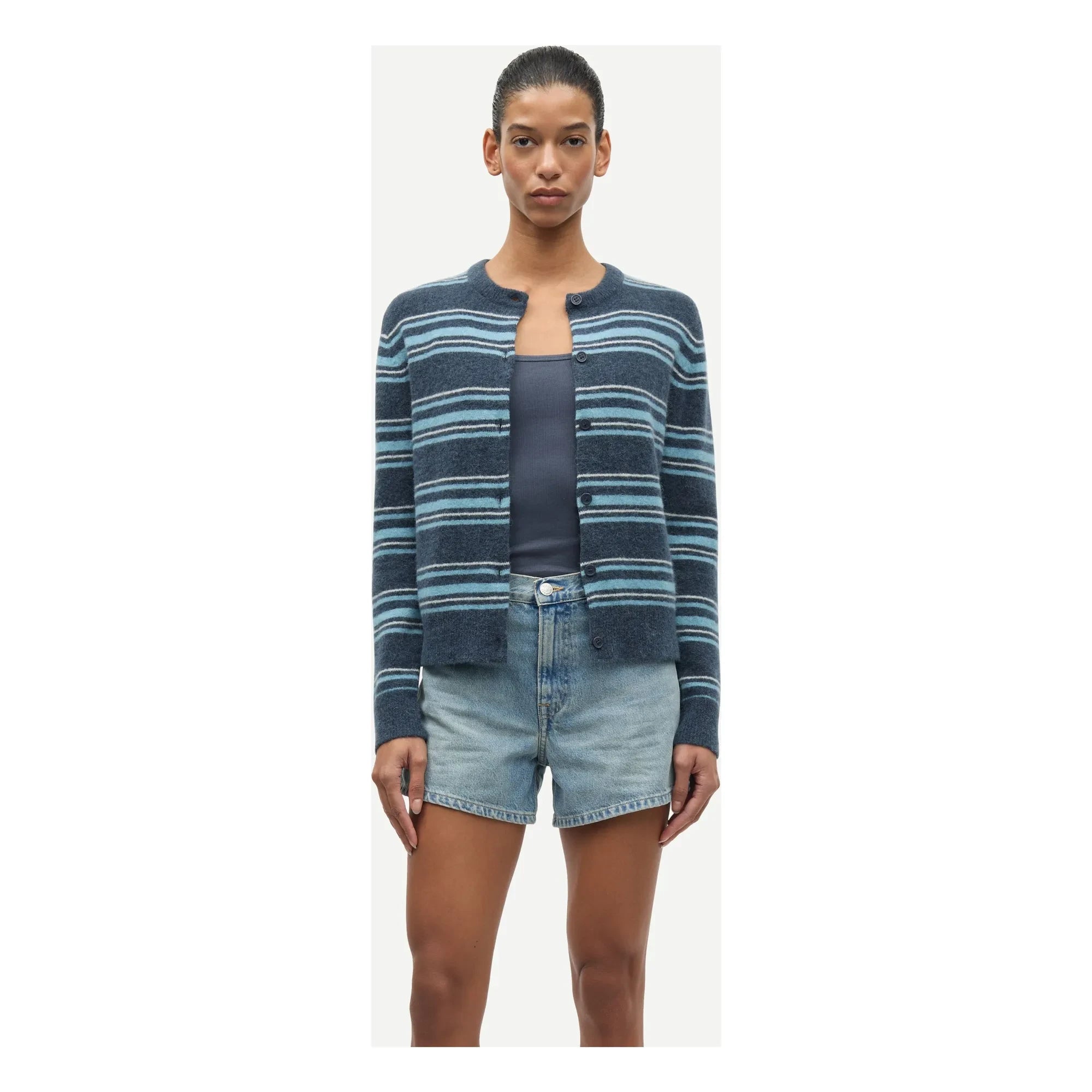 Samsoe Samsoe - Nor Laine Gestreifte Strickjacke | Blau