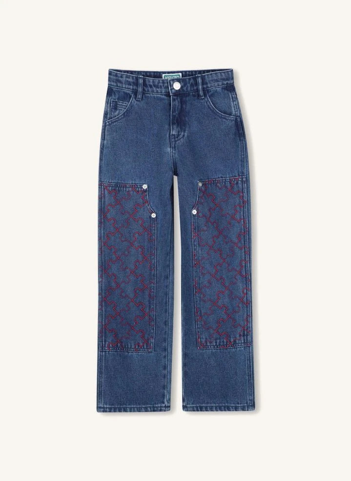 Kenzo - Jeans mit Puzzle-Stickerei | Blau