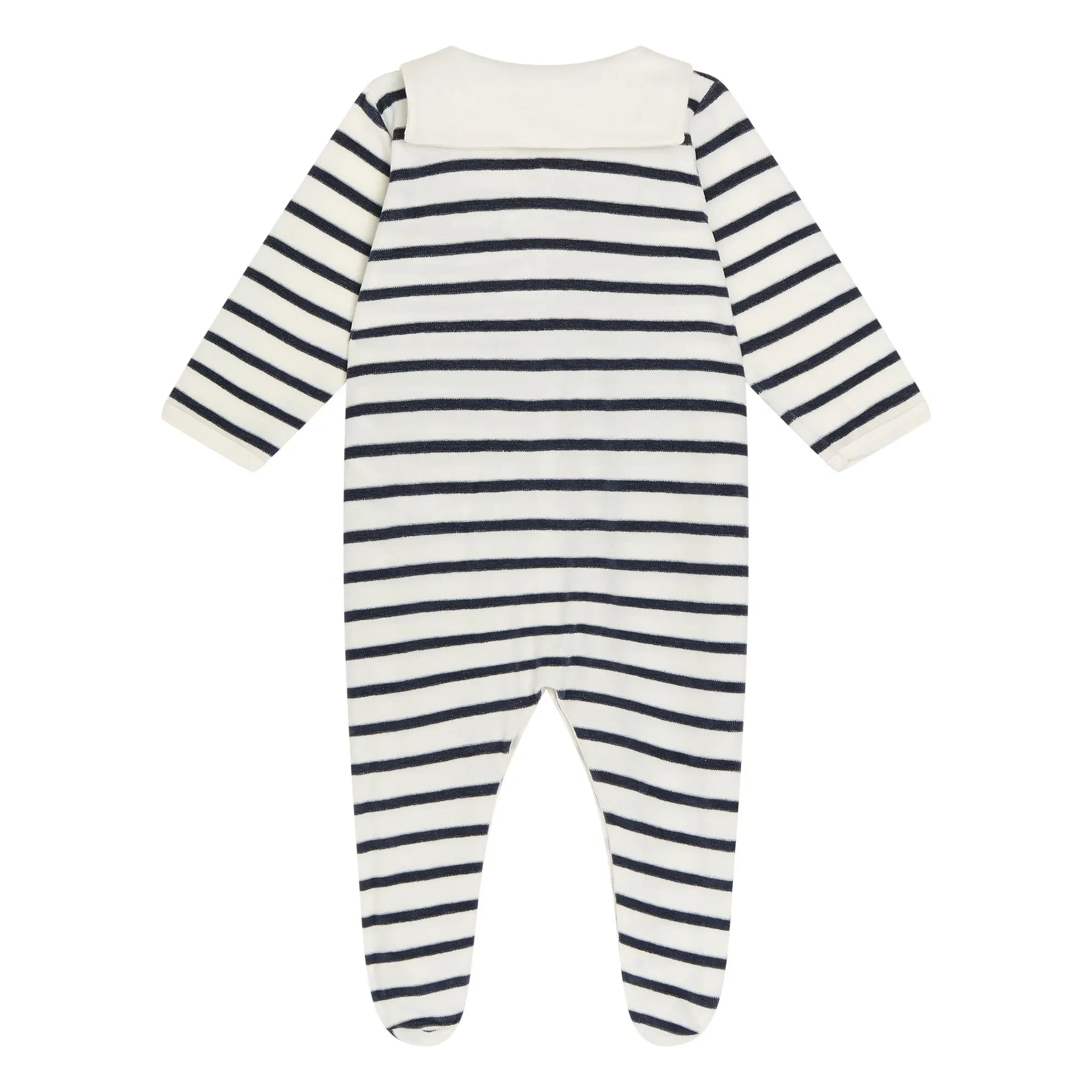 Petit Bateau - Pyjamas Dors Bien Marinière Bio-Baumwolle | Weiß