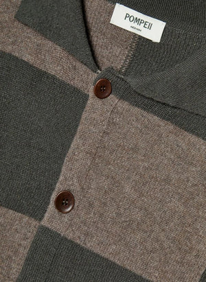 Pompeii - Grüner Karierter Polo Cardigan