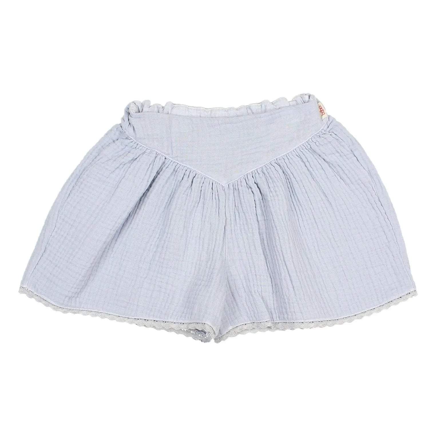 Búho - Baumwollgaze Rüschenshorts | Hellblau