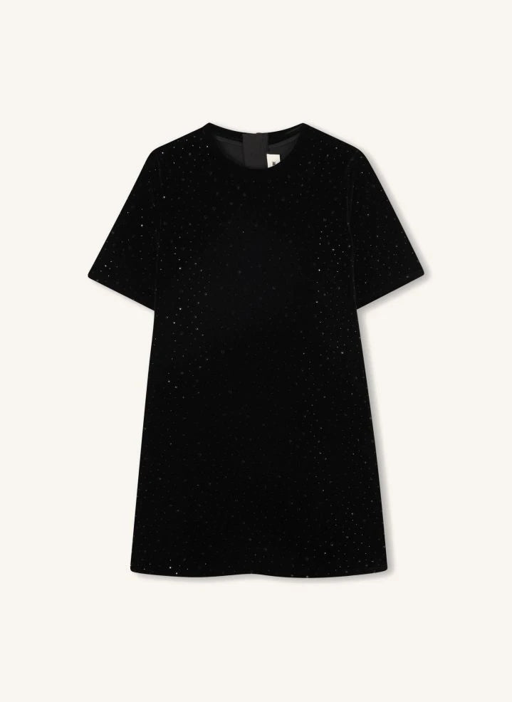 Zadig & Voltaire - Pailletten-T-Shirt-Kleid | Schwarz