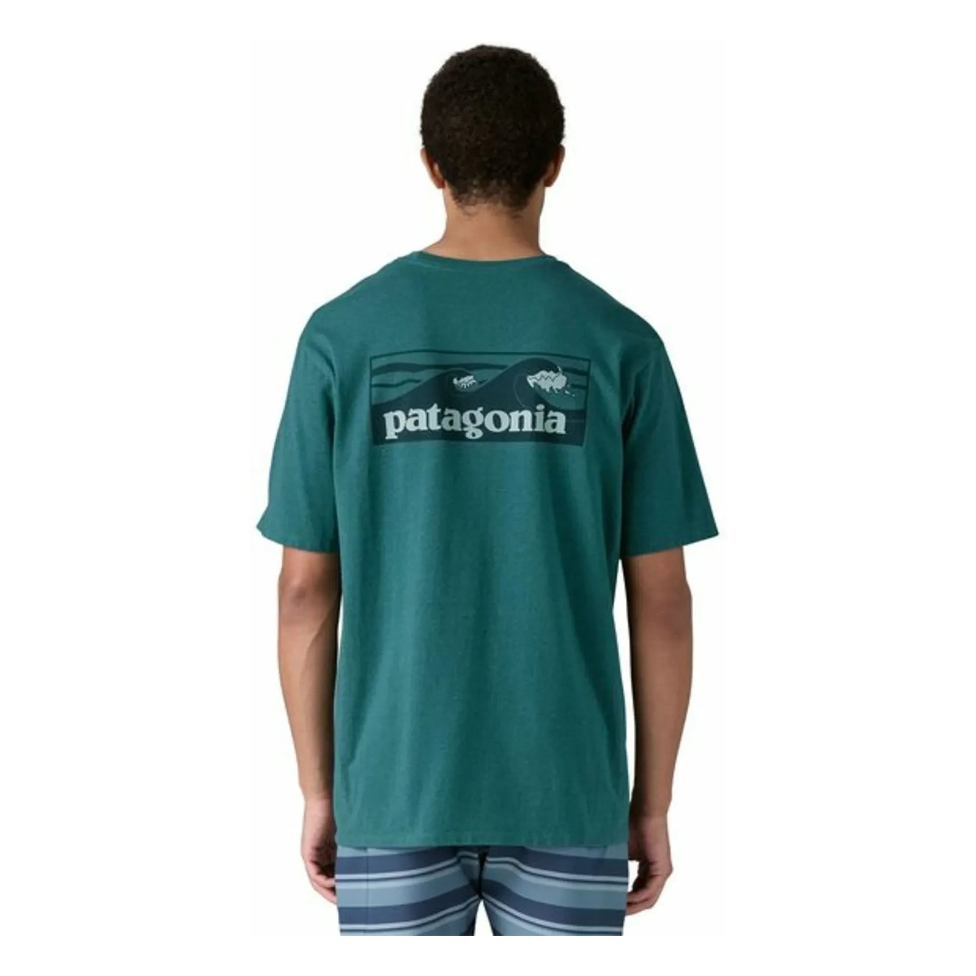Patagonia - Boardshort Logo Responsibili-T-Shirt aus recycelten Fasern | Pfauenblau