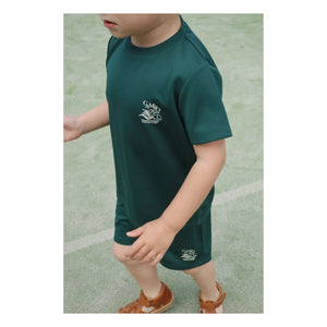 Konges Sløjd - Bolt Recycelte Faser T-Shirt und Shorts Set | Dunkelgrün