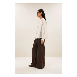 By Bar - Nyka Weave Organische Baumwollbluse | Ecru