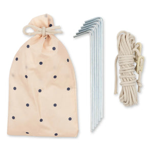 Konges Sløjd - Kleines Pop-Up Strandzelt Navy Punkte | Beige