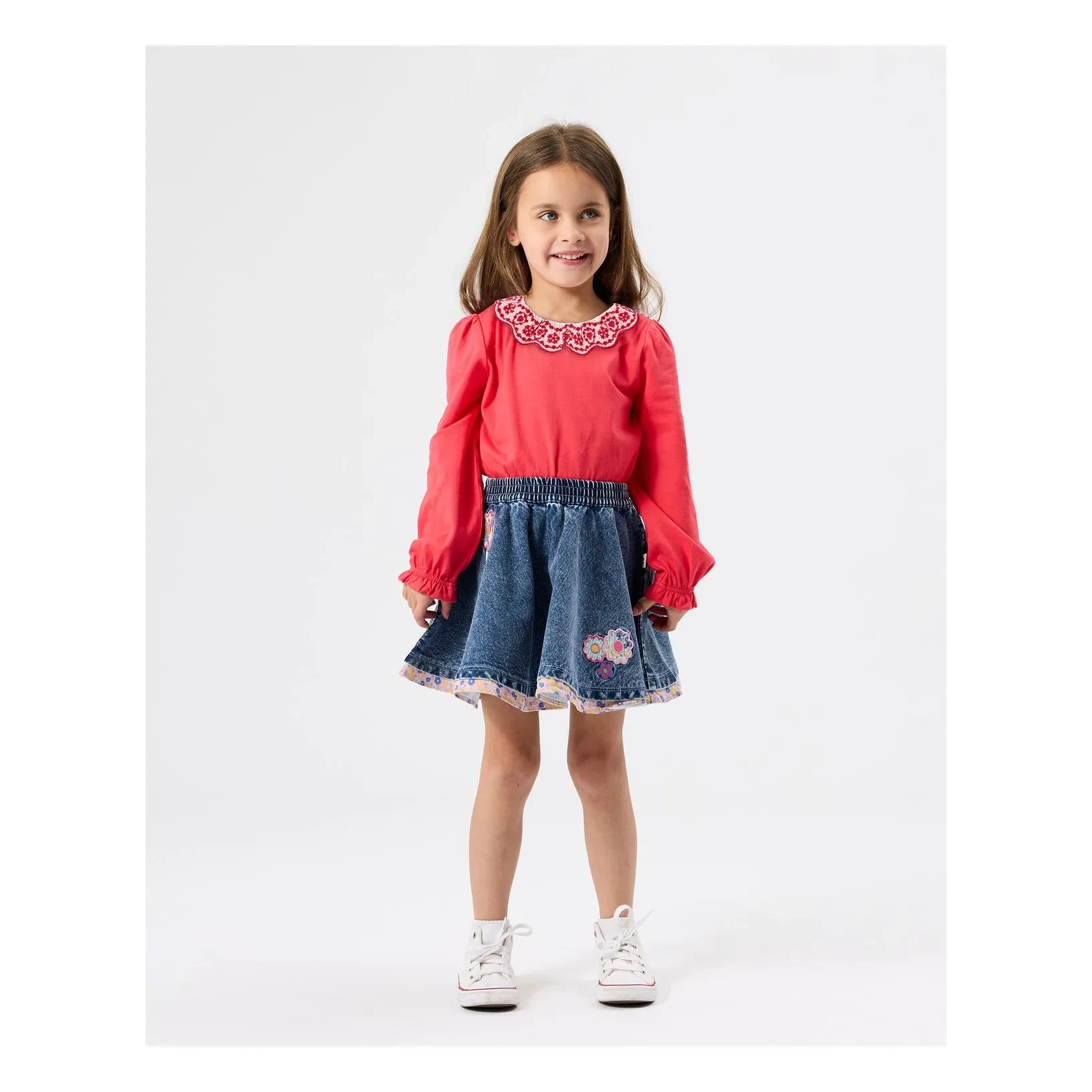 Goldie + Ace - Bestickte Bluse | Fuchsia