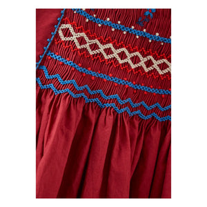 Caramel - Moringa gerafftes Kleid | Kirschrot