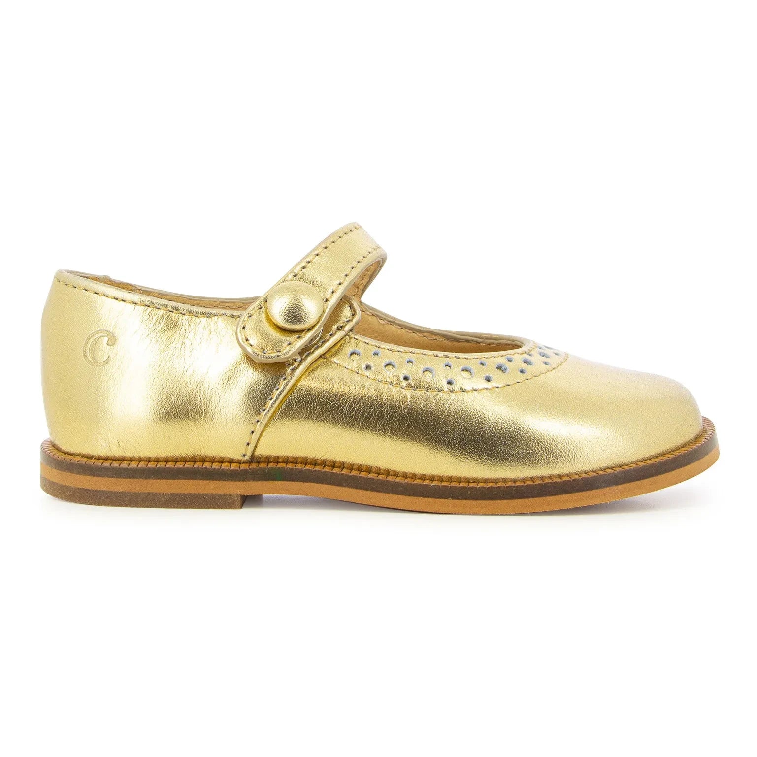 Clotaire - Tetel Perforierte Babyschuhe | Gold