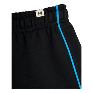 Mini Rodini - Sweatshirt-Shorts aus Bio-Baumwolle mit Kontrastpaspel | Schwarz