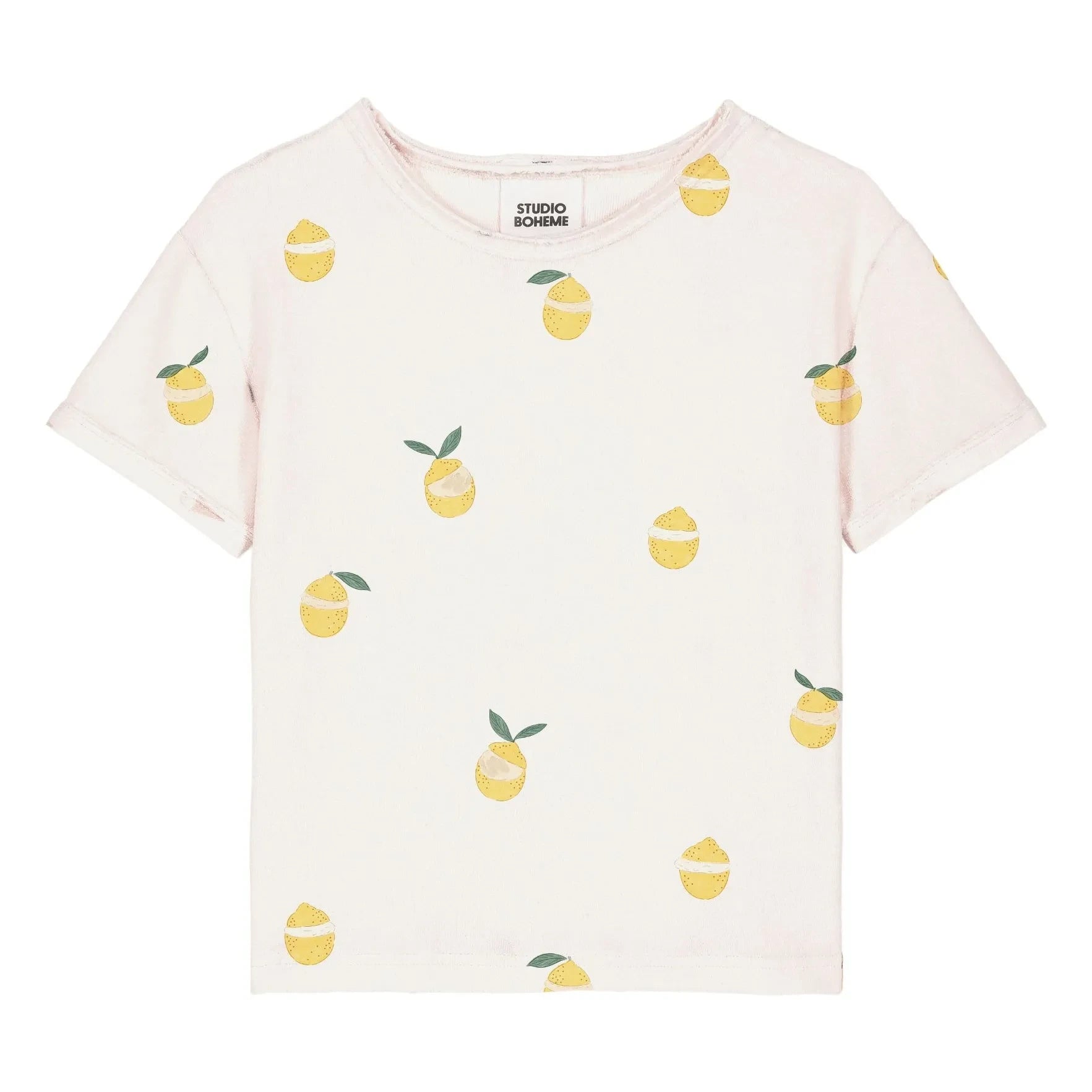 Studio Bohème - Essential T-Shirt Zitronen Bio-Baumwolle Schwamm | Ecru