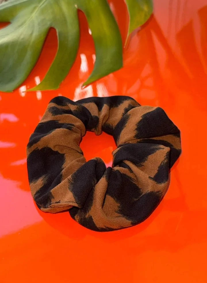 Paloma Collection - Leopardenmuster Winter-Scrunchie | Braun