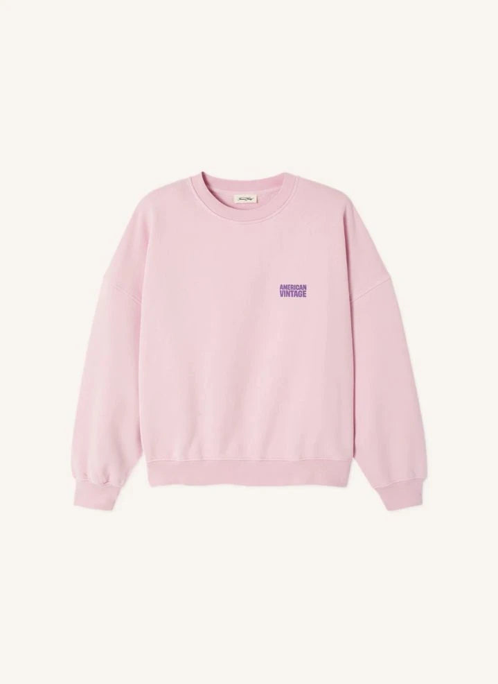 American Vintage - Plizzy Baumwoll Sweatshirt | Hellrosa
