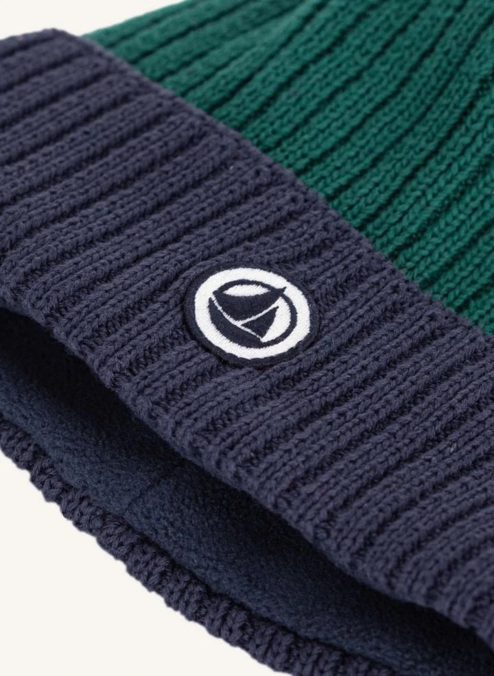 Petit Bateau - Zweifarbige Mütze | Grün