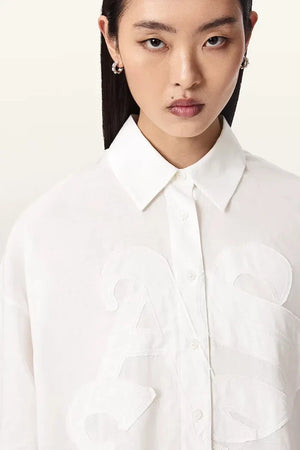 AllSaints Damen Leinenbluse SPARROW