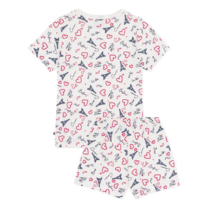 Petit Bateau - Pyjama Short Paris | Weiß