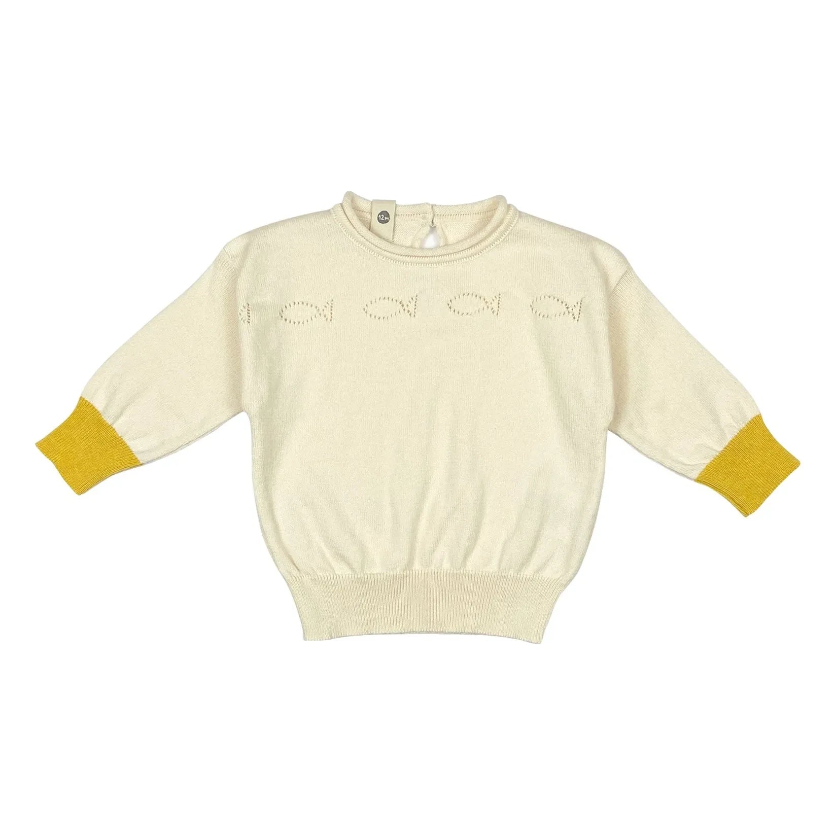 Bayiri - Little Fish Pullover aus Bio-Baumwolle | Ecru