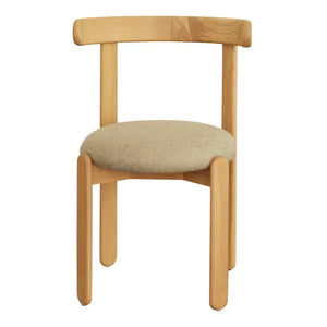 Gabrielle Paris - Holzhocker "Leylak" mit Leinensitz | Creme