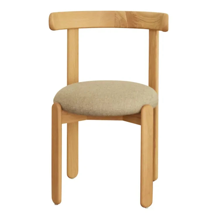 Gabrielle Paris - Holzhocker "Leylak" mit Leinensitz | Creme