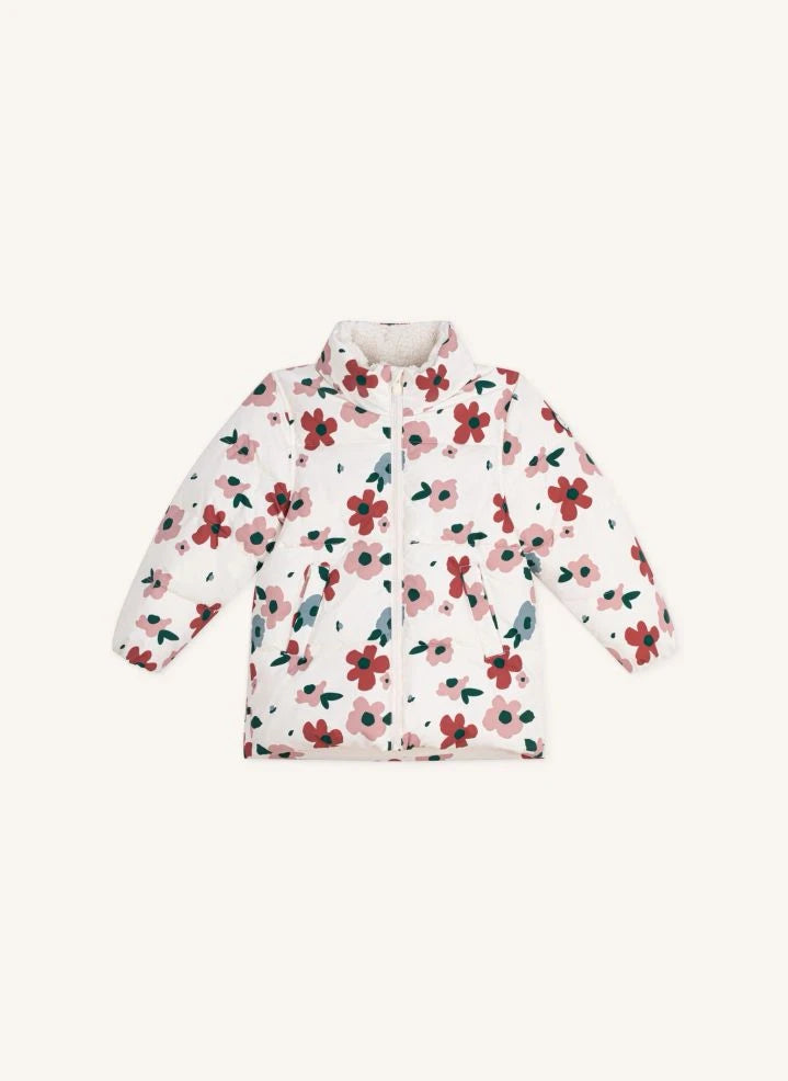 Petit Bateau - Steppjacke mit Blumenmuster | Ecru