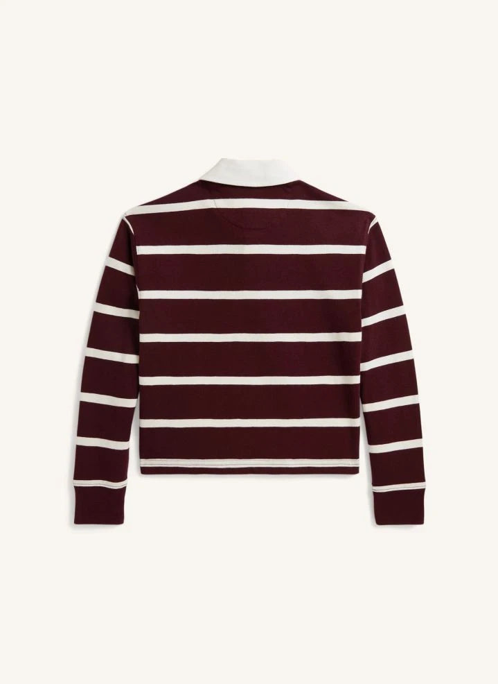 Ralph Lauren - Gestreiftes Polo mit Logo | Bordeaux