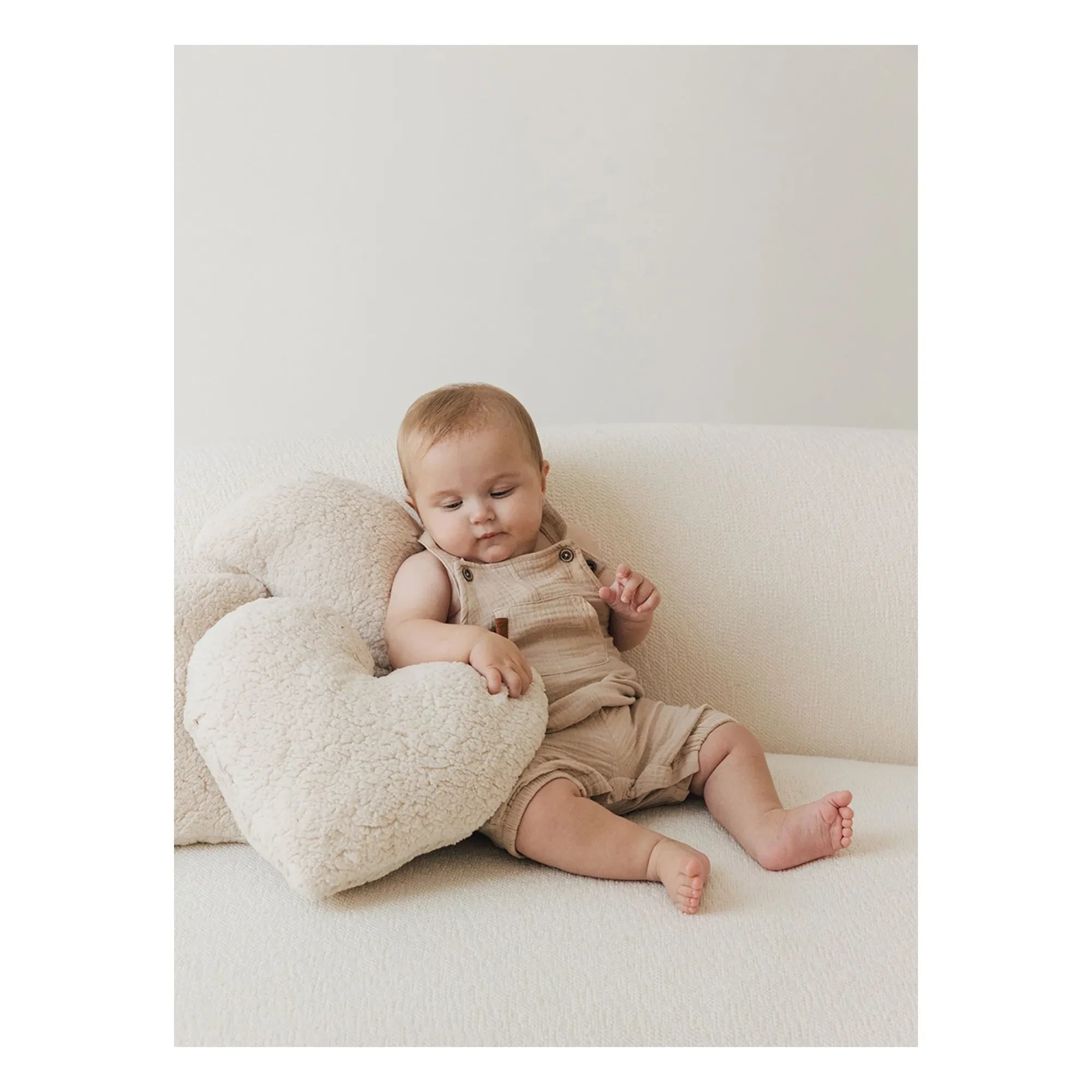 Babyparty - Herzkissen | Ecru