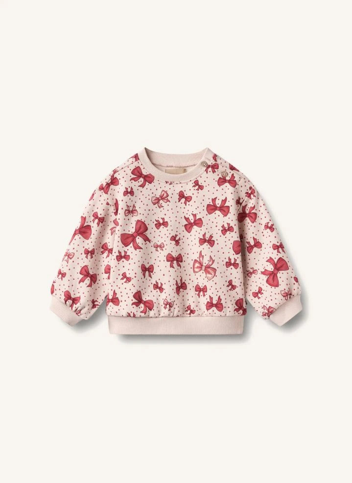 Wheat - Lia Düğümlü Sweatshirt, Organik Pamuk | Şeker Pembesi