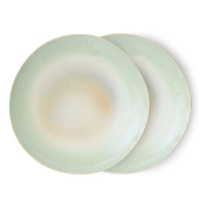 HKliving - Steingut-Keramikteller - 2er Set | Eisblau