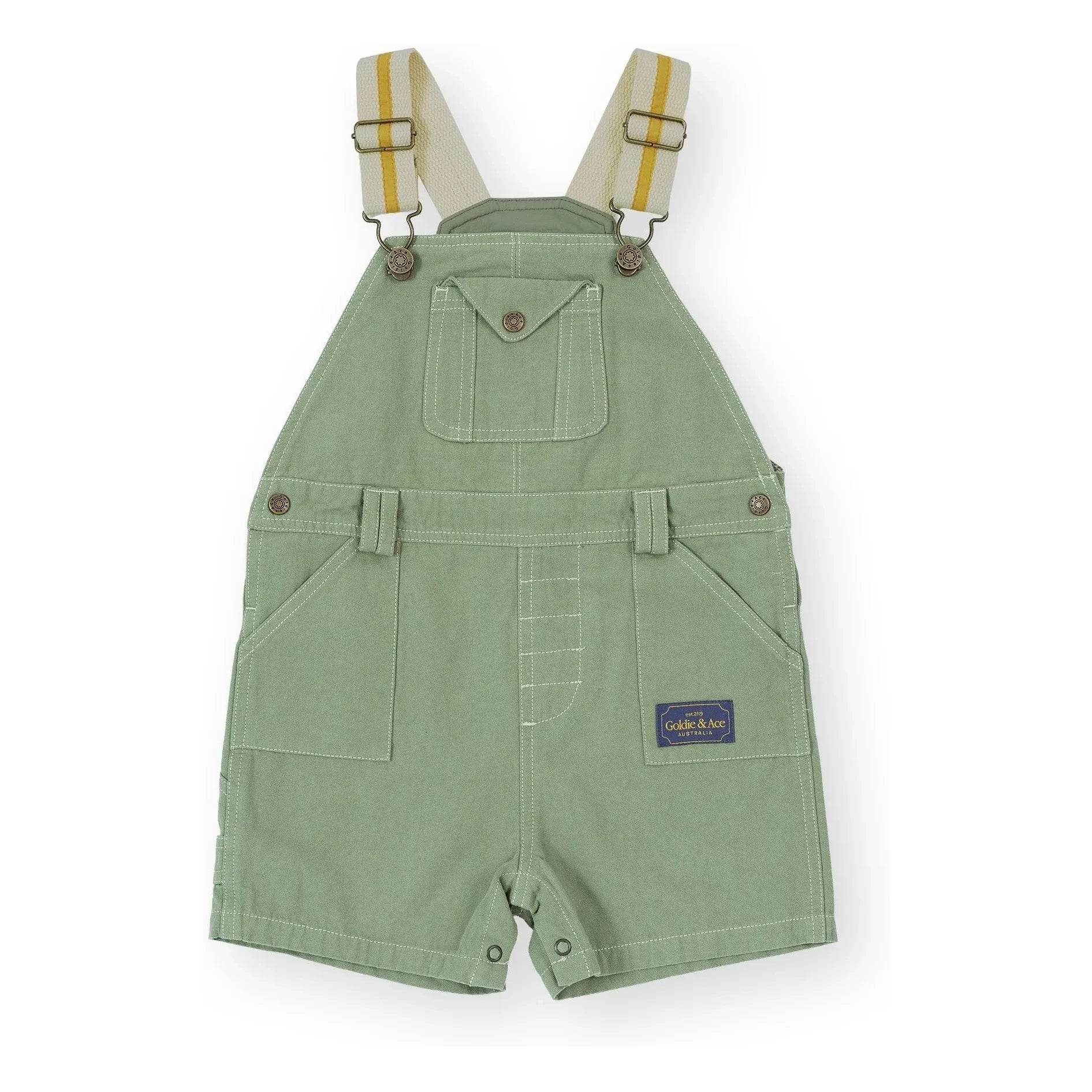 Goldie + Ace - Kurzer Arbeits-Overall | Khaki