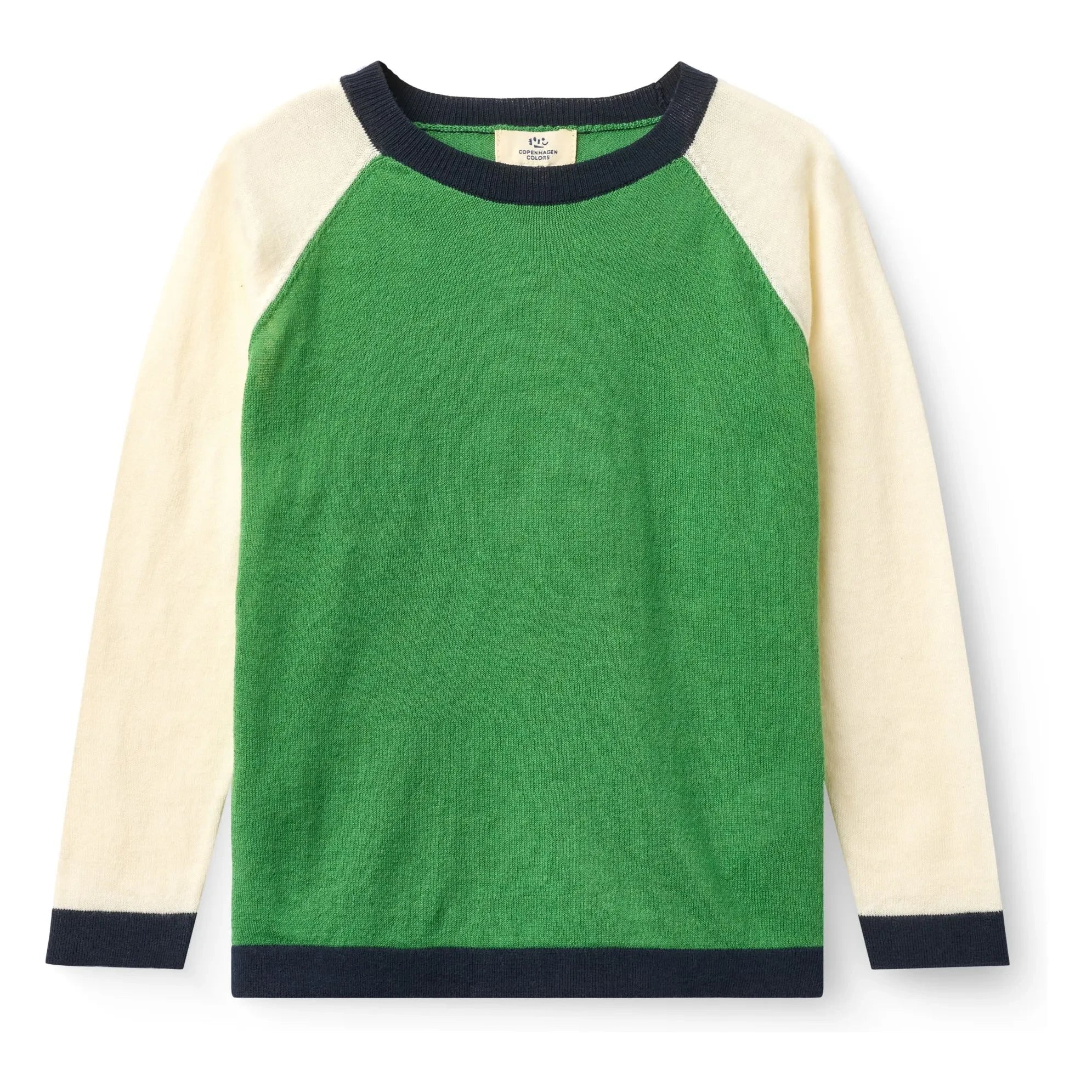 Copenhagen Colors – Farbblock-T-Shirt aus Bio-Baumwollstrick | Grün