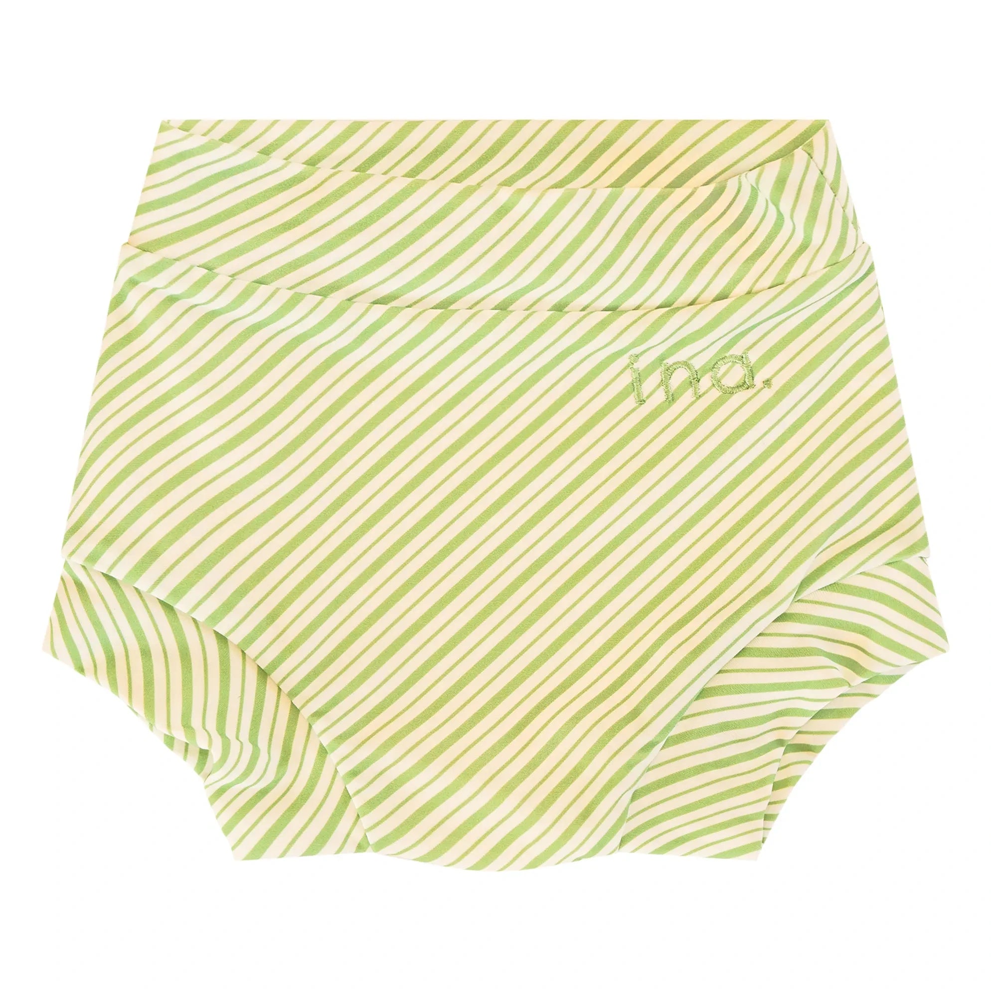 Ina Swim – Lumi gestreifte Badeshorts | Grün