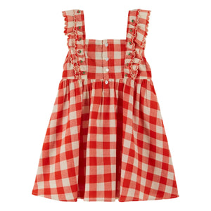 Emile et Ida - Karo-besticktes Kleid aus Bio-Baumwolle | Rot