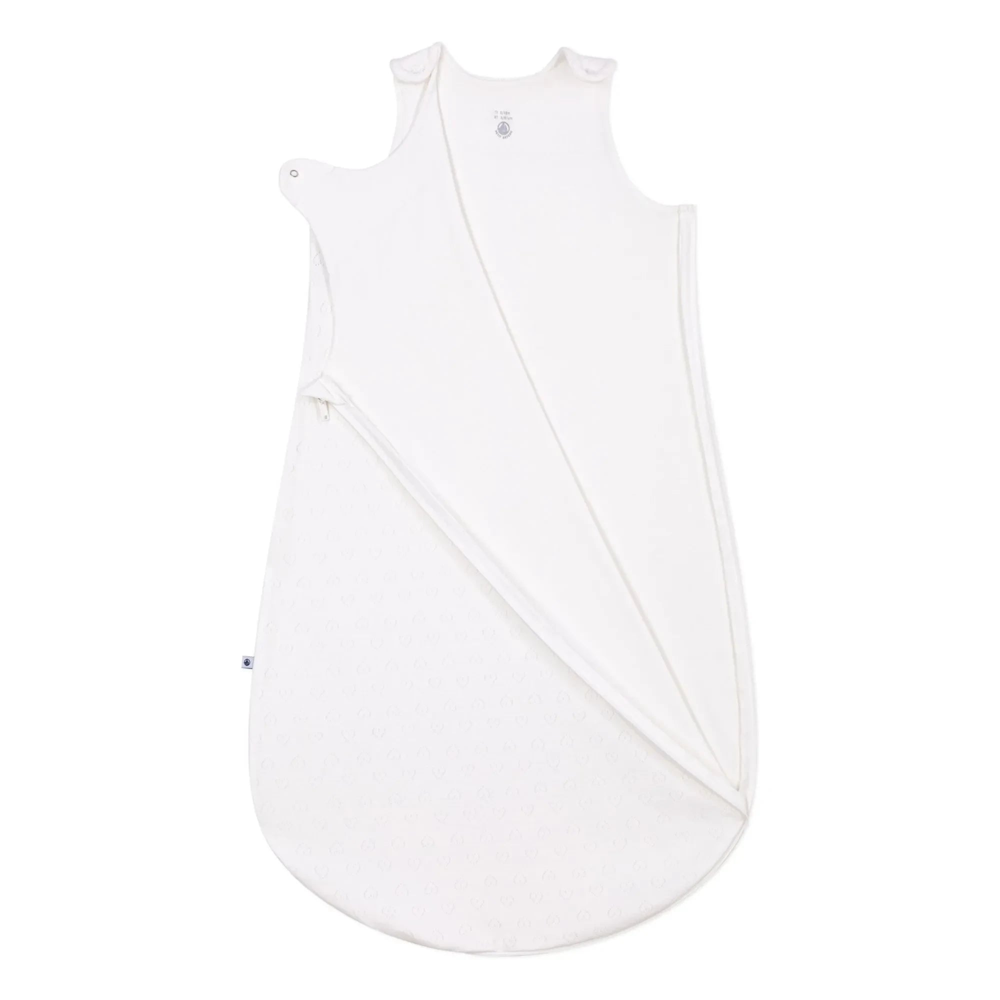 Petit Bateau - Herz-Strampler aus Bio-Baumwolle mit Lochmuster | Weiß