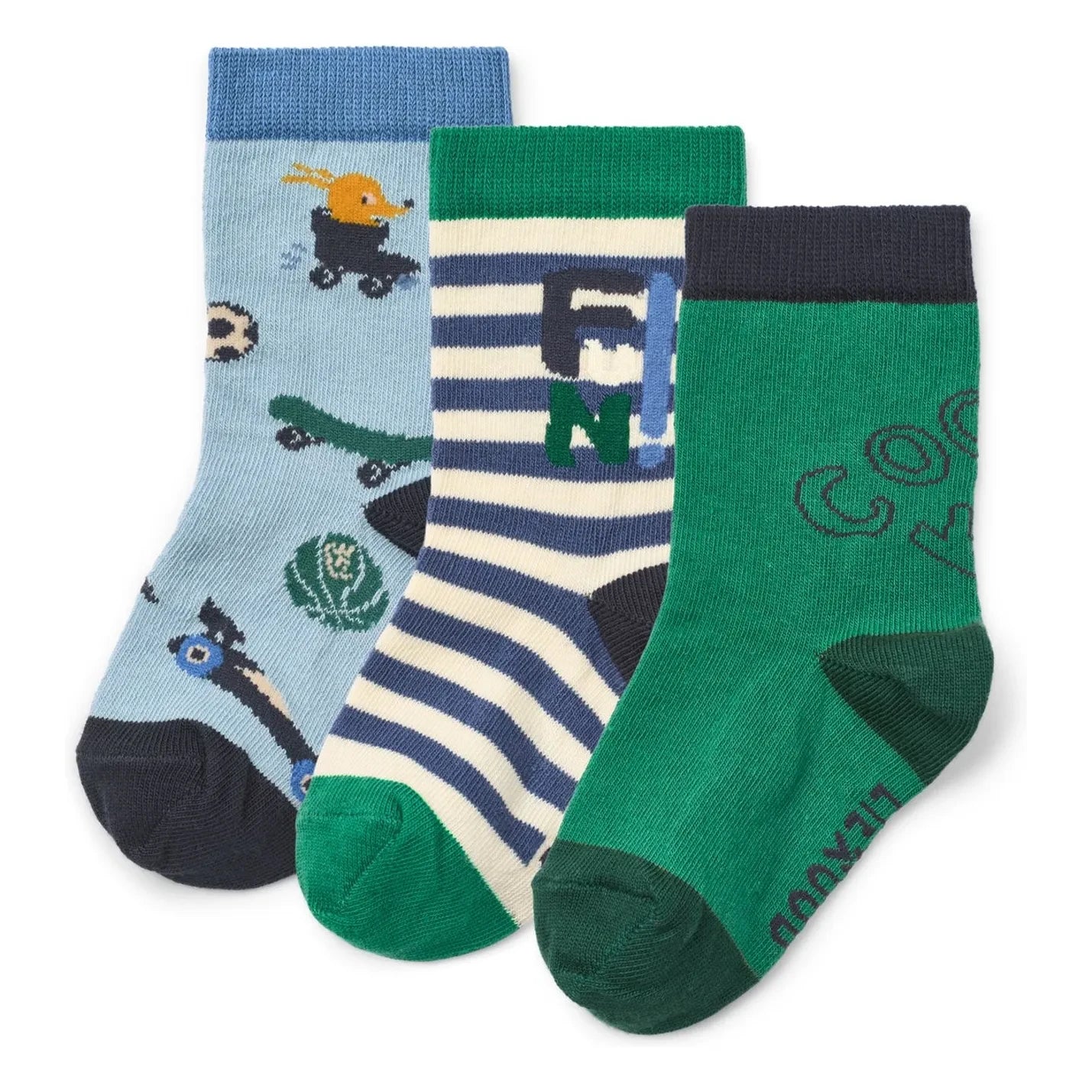 Liewood - Silas Socken mit Tiermotiv 3er-Pack | Blau