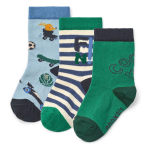 Liewood - Silas Socken mit Tiermotiv 3er-Pack | Blau
