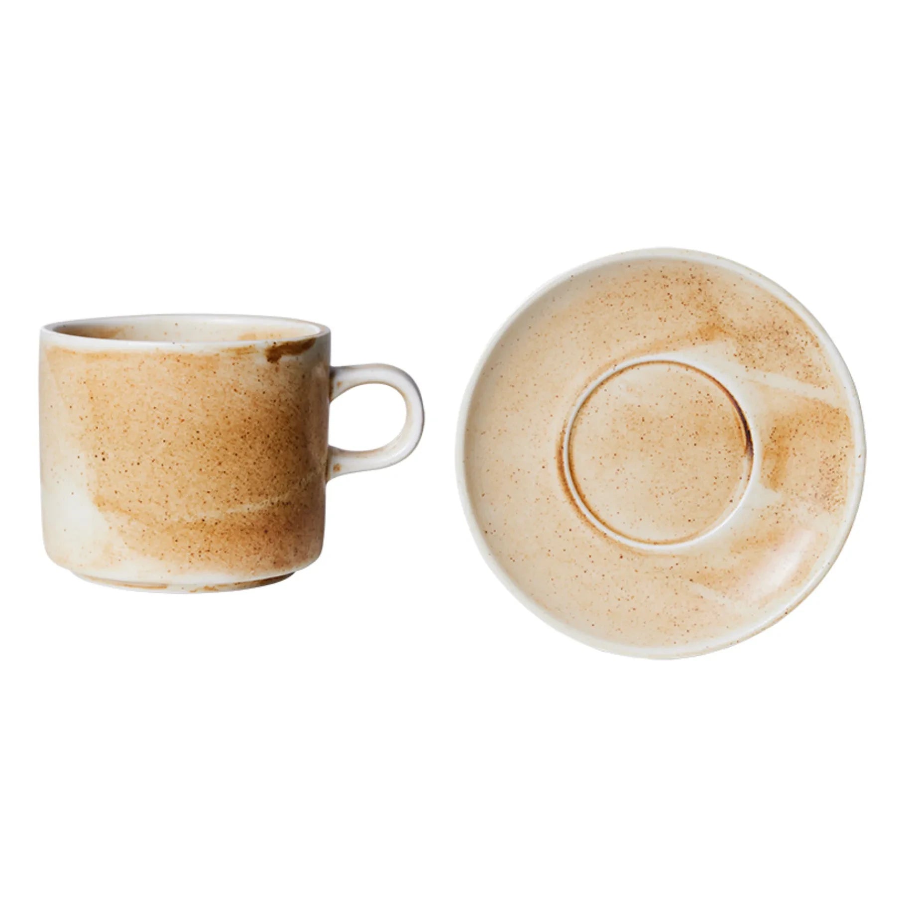 HKliving - Chef Ceramics Tasse und Untertasse aus Porzellan | Creme