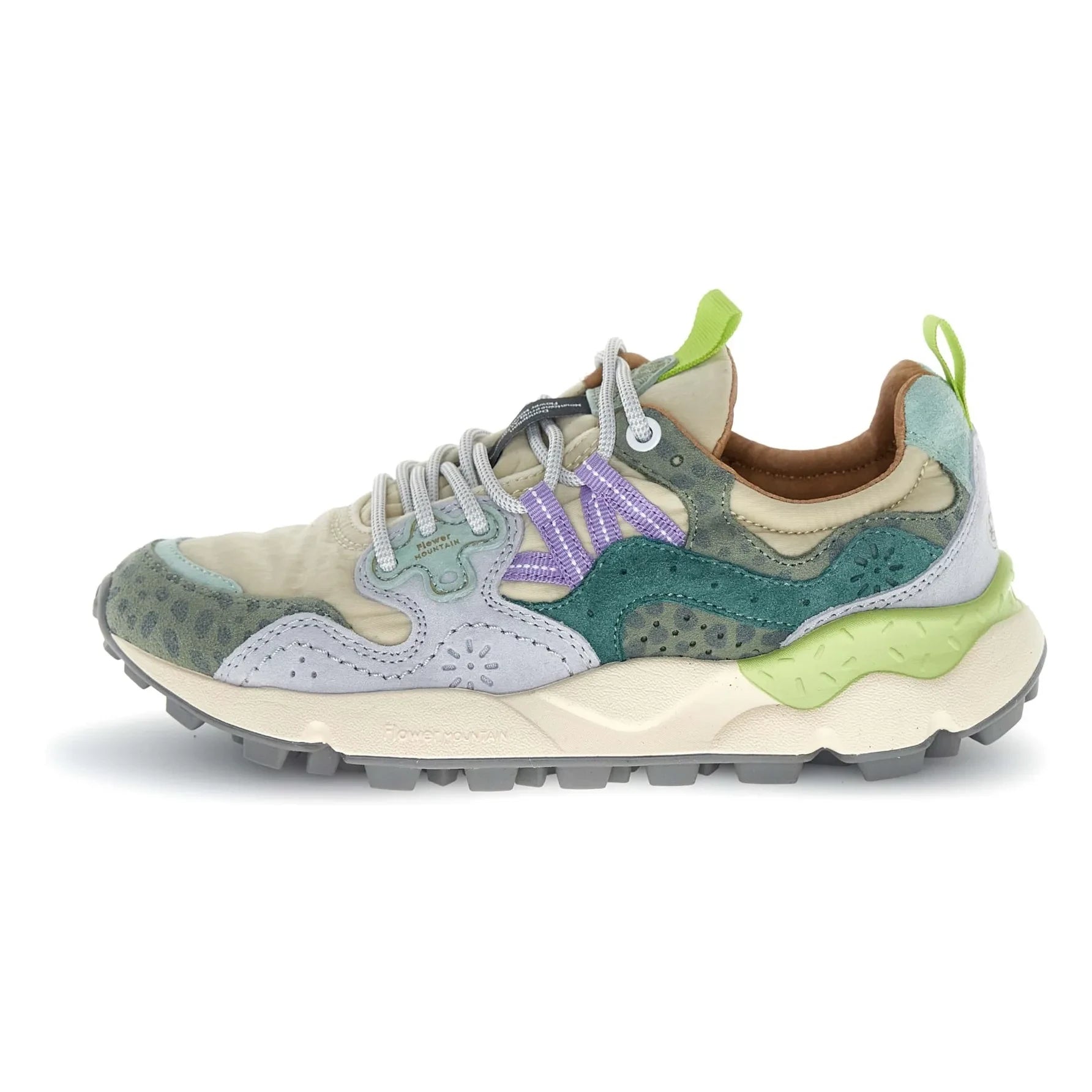Flower Mountain - Yamano 3 Leopard Wildleder und Nylon Sportschuhe | Grau Blau