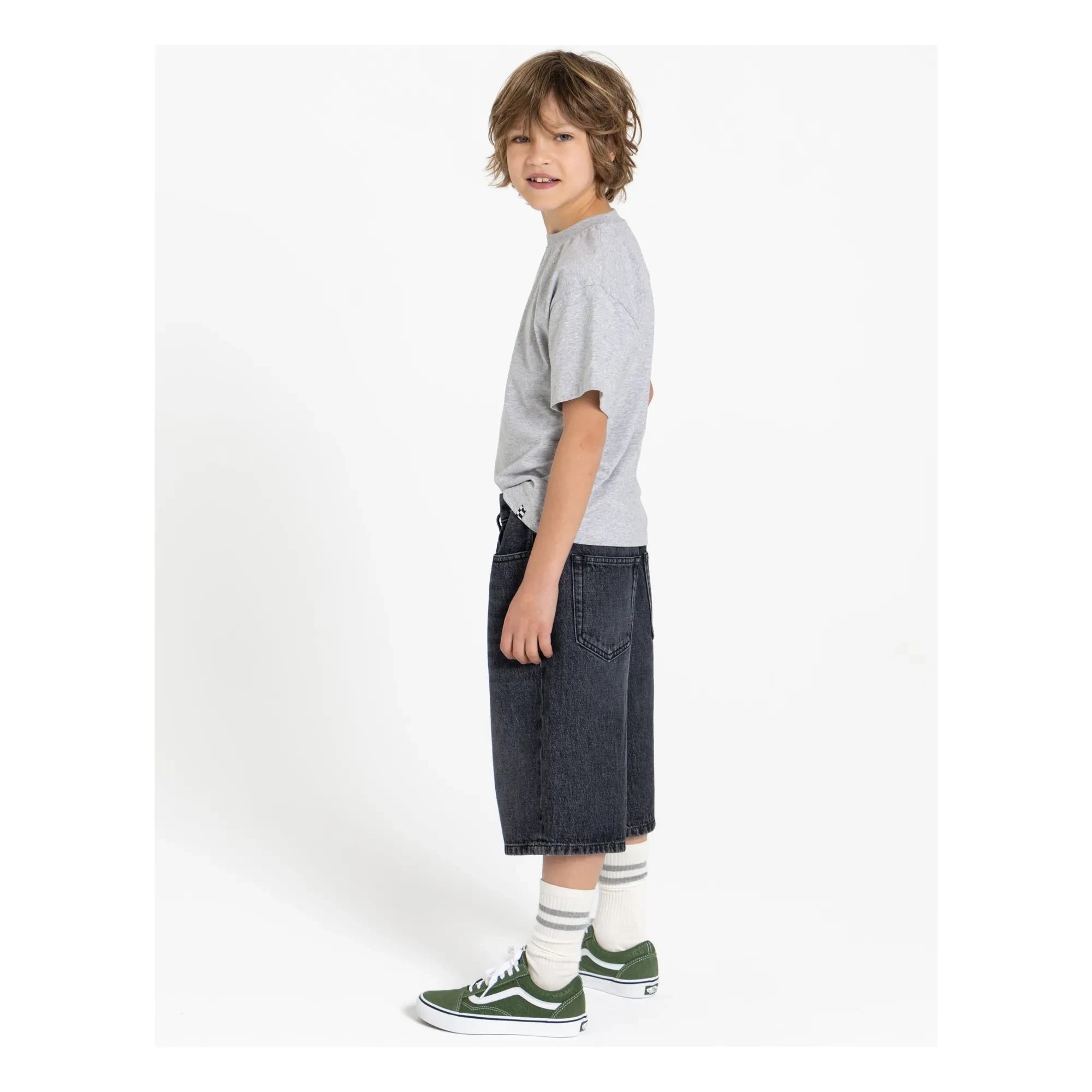 Finger in the nose - Bermuda Denim Oversize Sacha | Denim grau