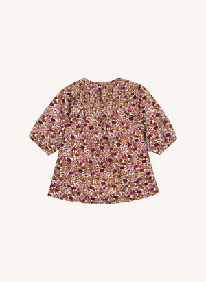 Bonton - Perle Fleurie gerafftes Babykleid | Karamell