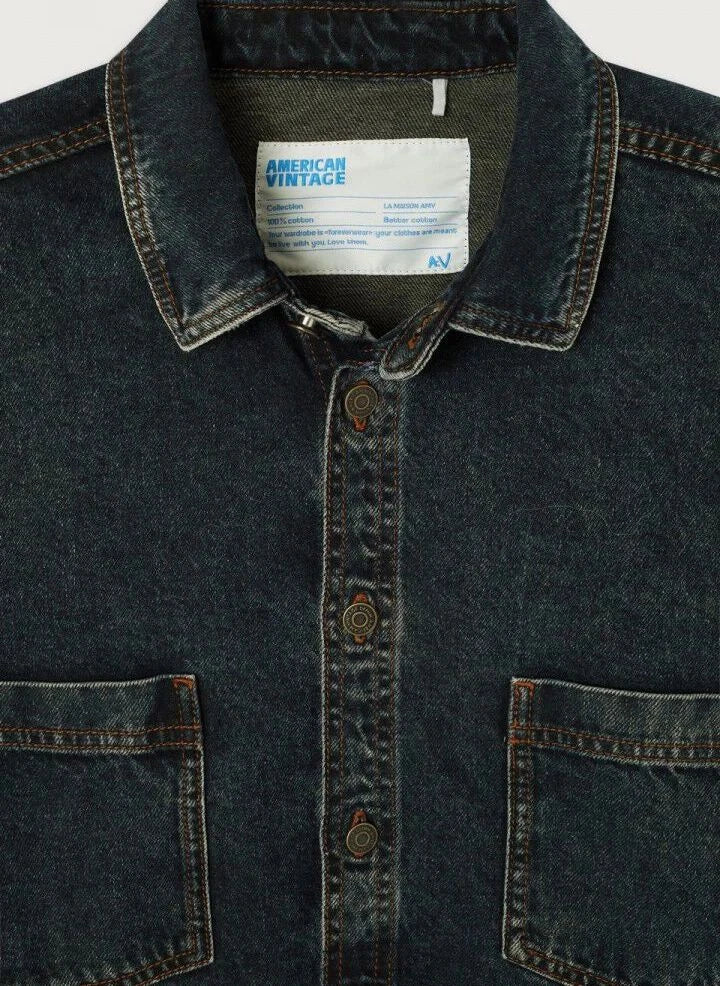 American Vintage - Lydbay Weit geschnittenes Baumwollhemd | Schwarz