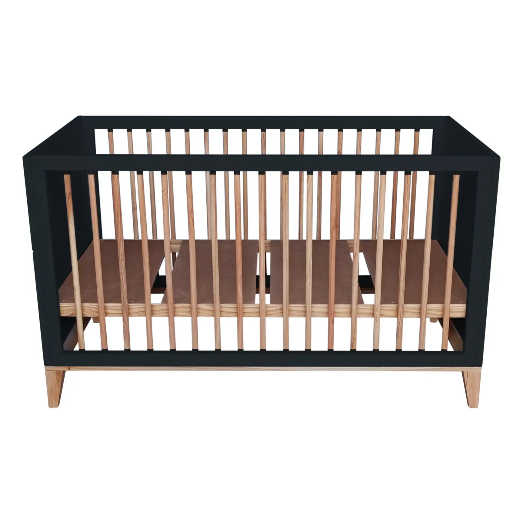 Théo - Nami Ausziehbare Sitzbank und Rattan-Geflecht Bett 70x140cm | Schwarz